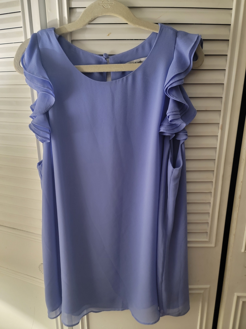 Naked Zebra Lavender Ruffle Sleeve Blouse